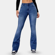 DARK BLUE FLARED JEANS