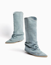 DENIM COWBOY BOOTS