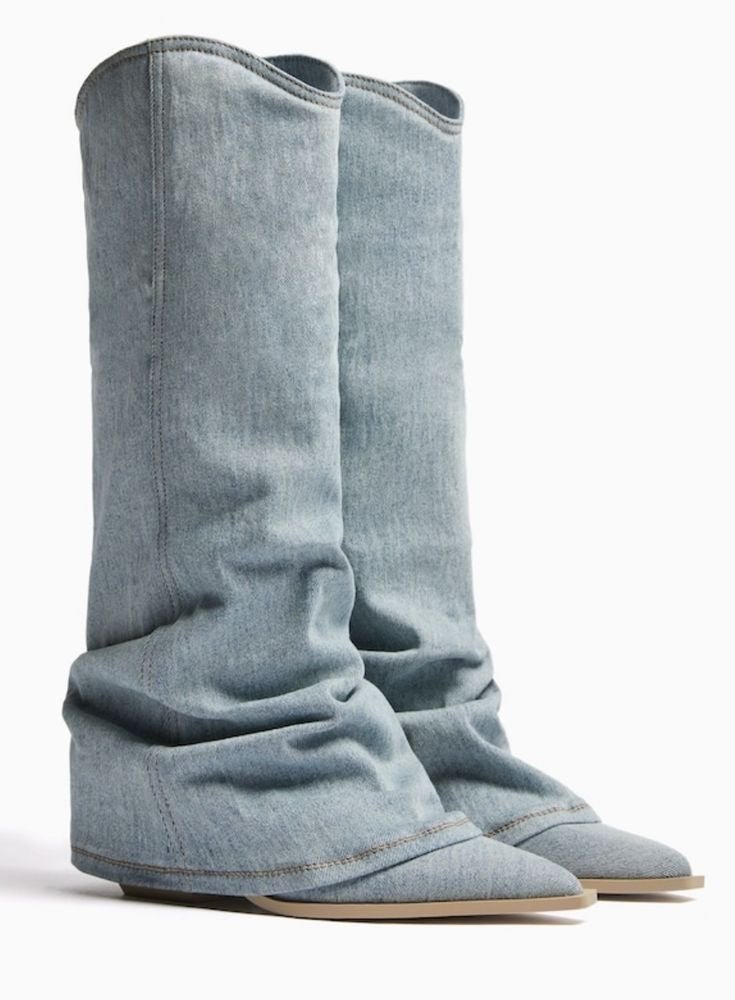 DENIM COWBOY BOOTS