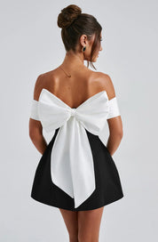 NOIR MINI DRESS - BLACK/WHITE