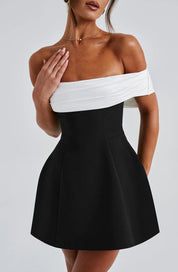 NOIR MINI DRESS - BLACK/WHITE