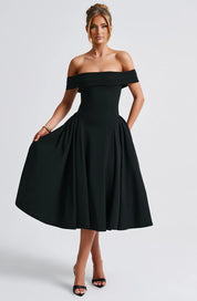 BENNET MIDI DRESS - BLACK