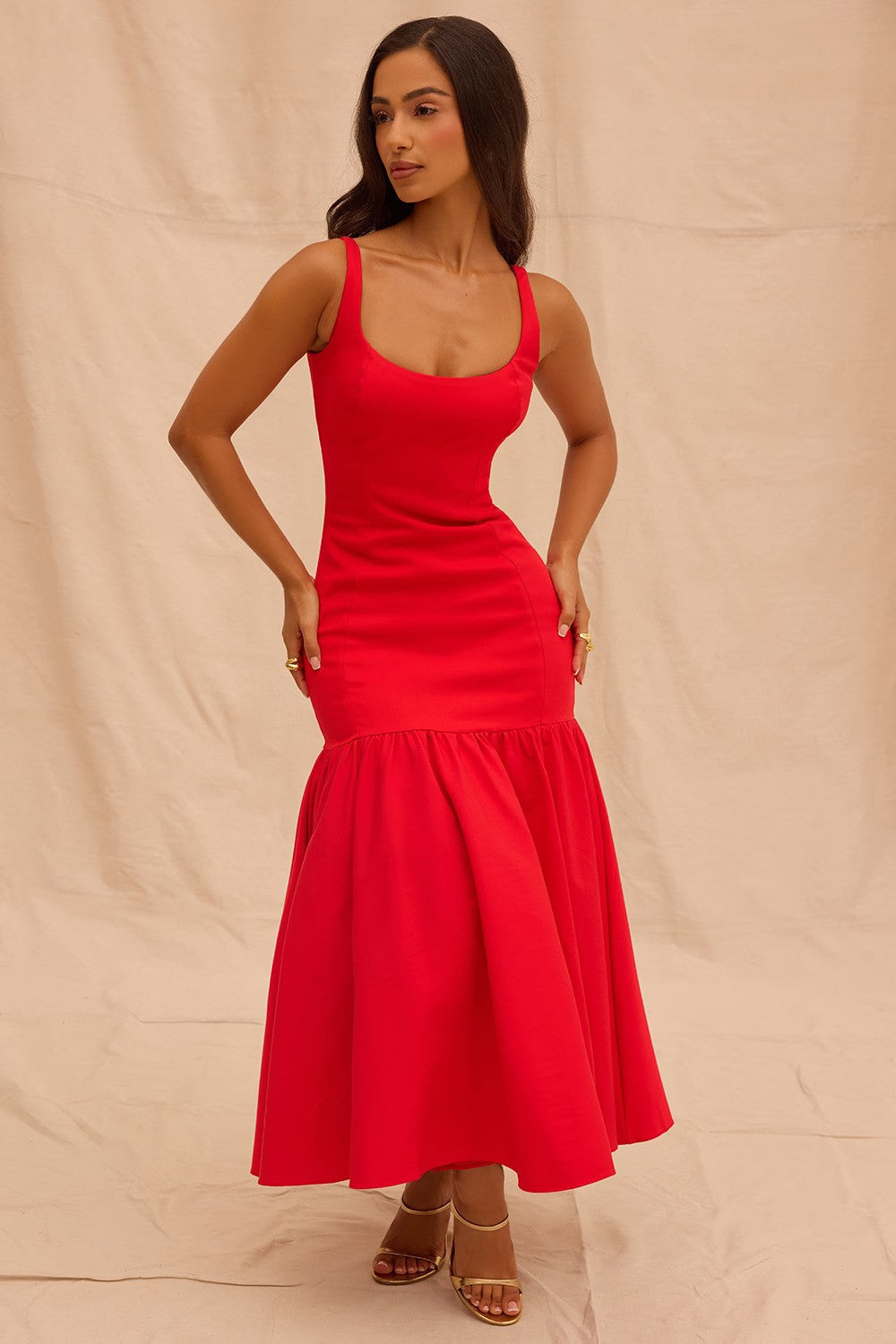 BIANCA MIDI DRESS - RED