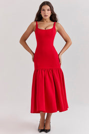 BIANCA MIDI DRESS - RED