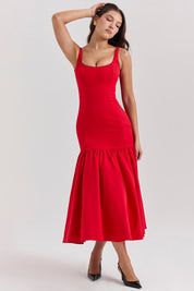 BIANCA MIDI DRESS - RED